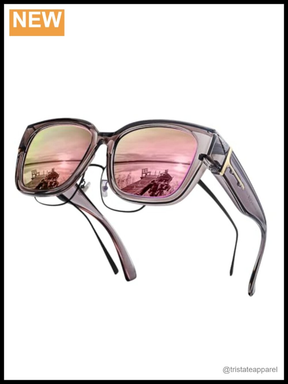 Polarized Fit Over Sunglasses Square Oversized Full Frame UV400